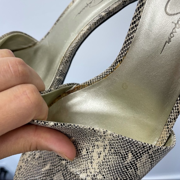 ⛔️SOLD⛔️Jessica Simpson Leather Reptile Square Toe Sandals - Picture 10 of 11